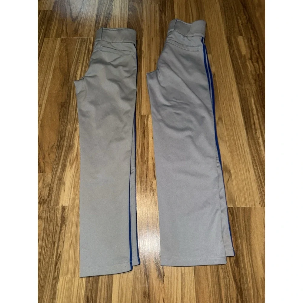 Nike Youth Boys‎ Small S Baseball Pants Gray Royal Blue Piping